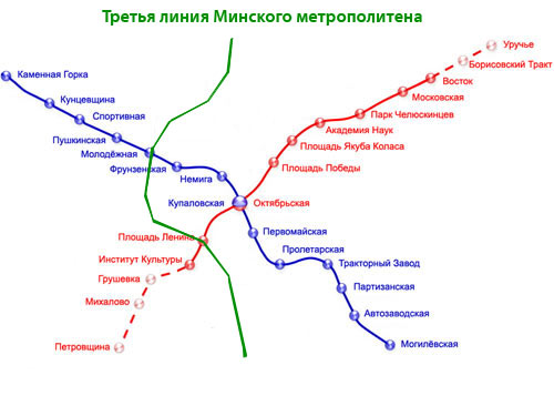 Ветки метро минск. Минский метрополитен 3 линия метро. Схема метро Минска 3 линия. 3 Ветка Минского метро.