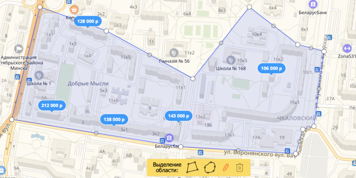 «Хочу жить здесь!» Какие районы в Минске выделяют на карте покупатели квартир