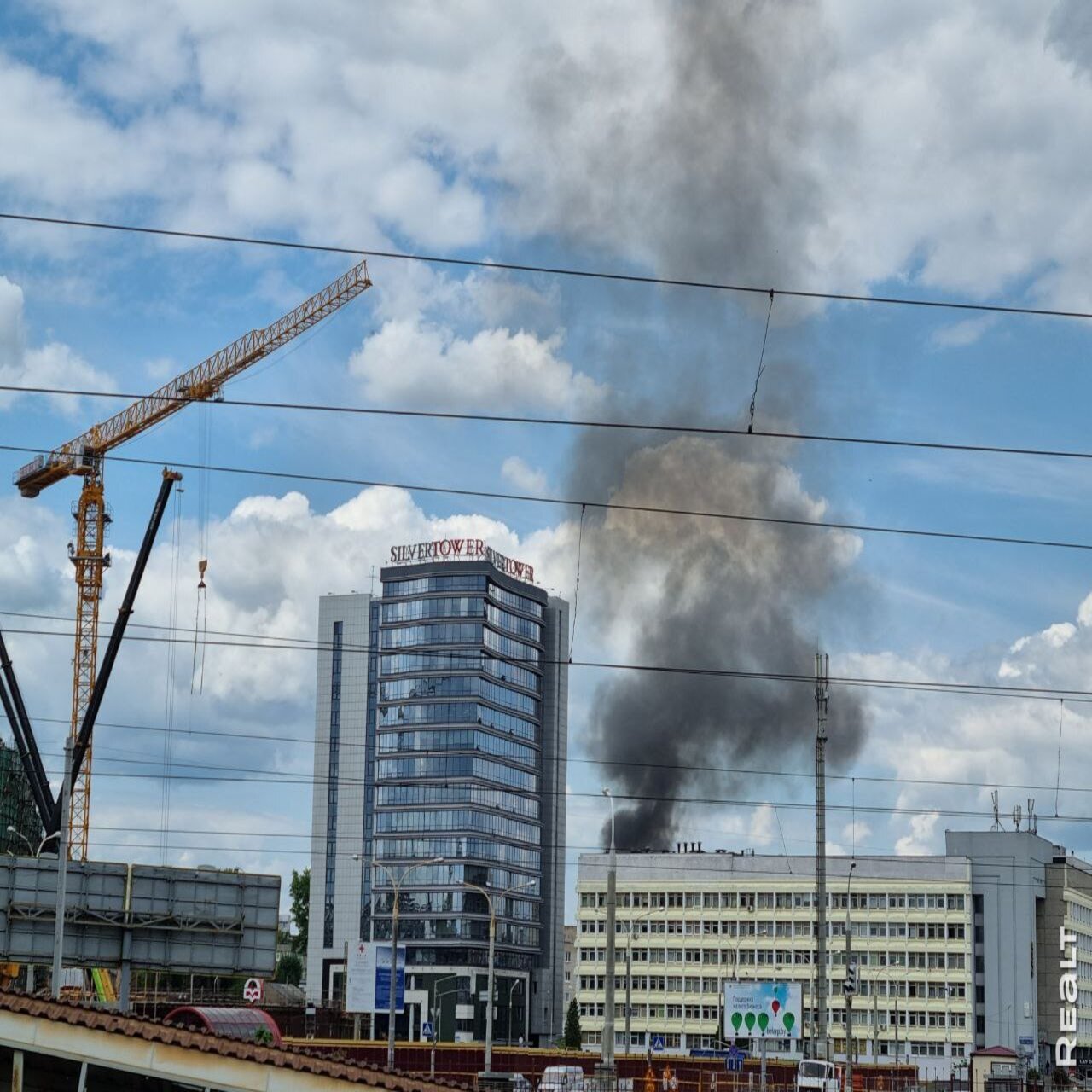 В Минске случился пожар возле метро 