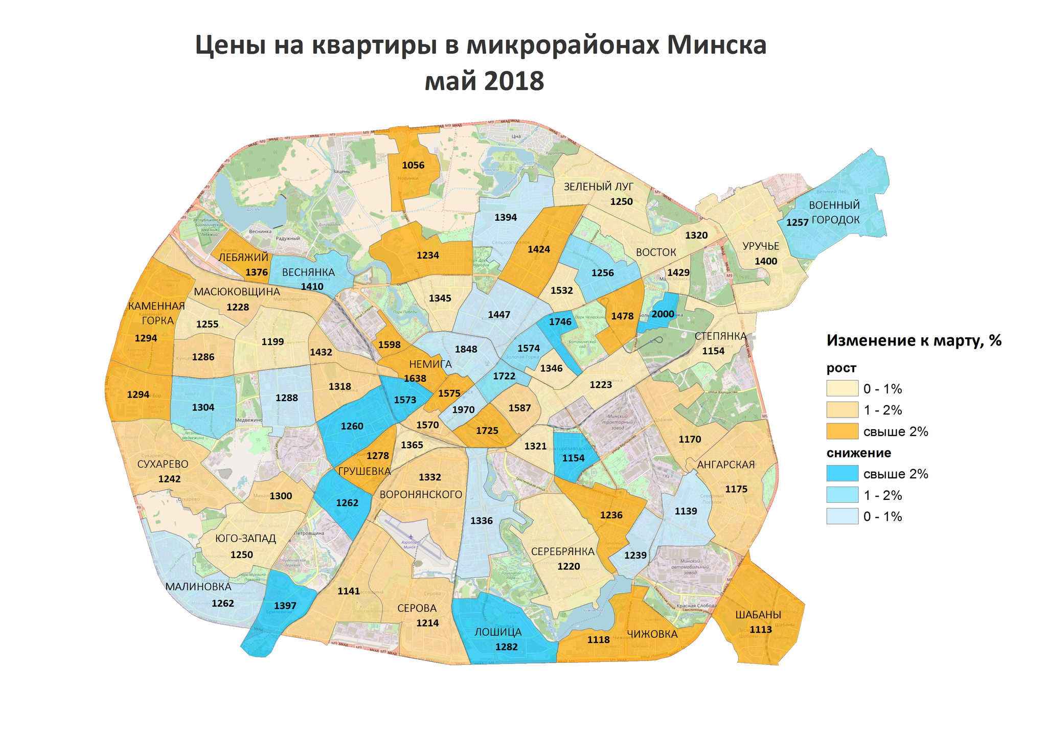 Карта микрорайонов минска